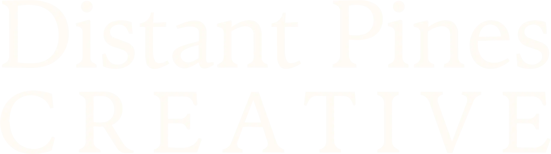 Distant Pines Creative Wordmark off white